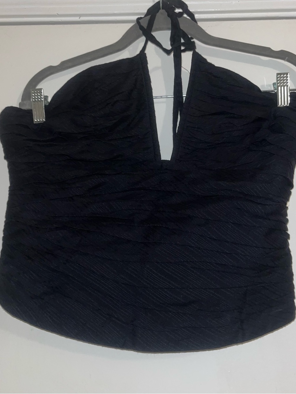 Women’s Black Halter Ruched Halter Top